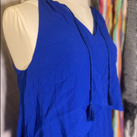 Madewell Blue Crepe Flutter Overlay Maxi Dress - Picture 3 of 13